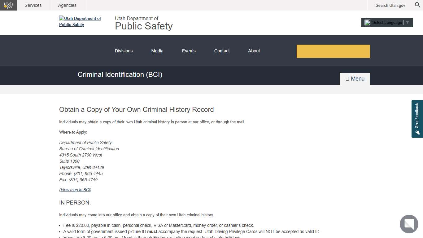 Obtain a Copy of Your Own Criminal History Record | DPS – Criminal Identification (BCI)